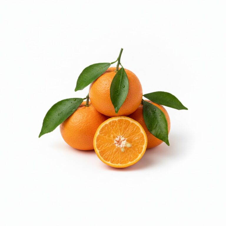 Clementine with leaves